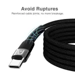 CABLE TRENZADO DE NAILON DURA SPEED DE 65W TIPO C EN AMBOS LADOS DE 1.8M NEGRO ARGCB0047
